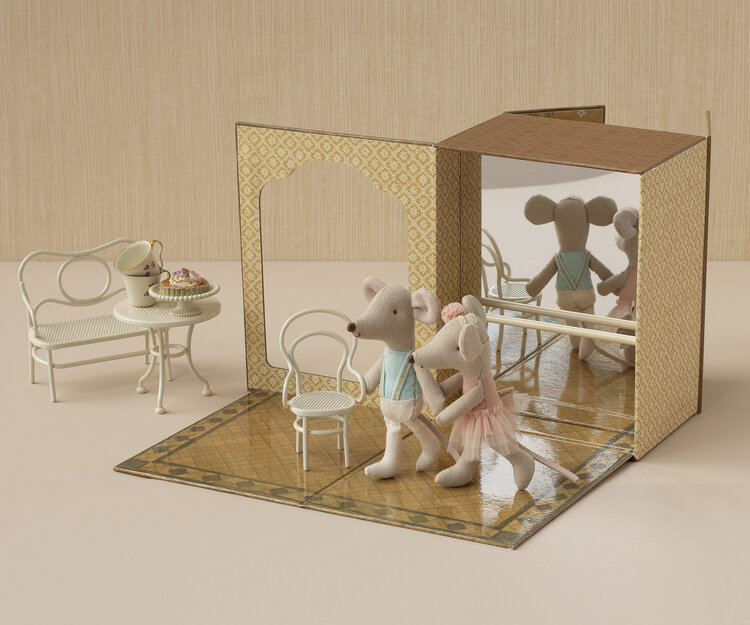Maileg 17-5105-00 Ballet mice in dance studio, Little sister and  brother