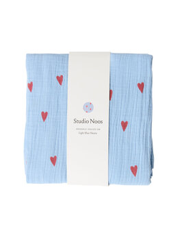 Studio Noos Swaddle Medium Light Blue Hearts