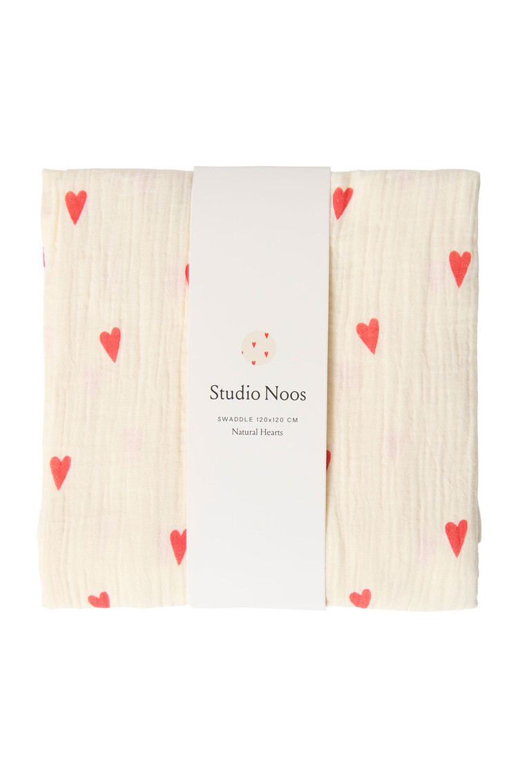 Studio Noos Swaddle Medium Beige Hearts