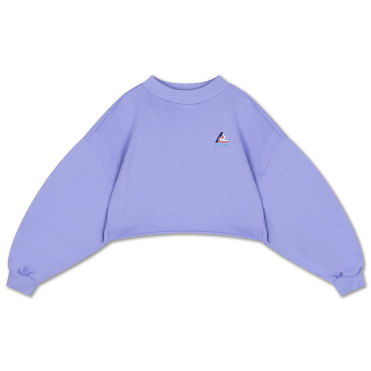 Repose AMS Crop heart sweater- Glacier Bloom