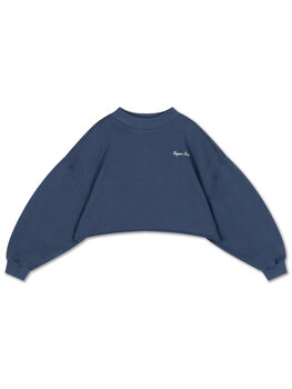 Repose AMS Crop heart sweater-Deep Sea