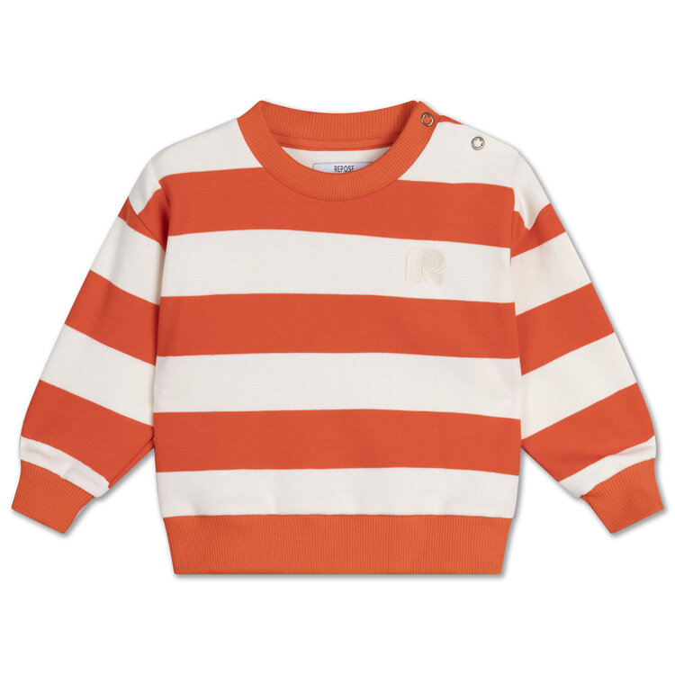 Repose AMS Cozy drop shoulder sweater - Flame Red  Stripe