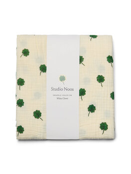 Studio Noos Swaddle Print Large White Clover