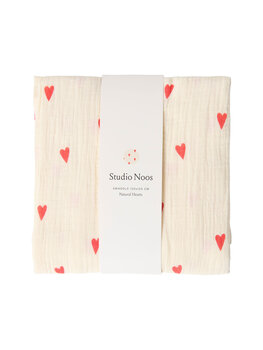 Studio Noos Swaddle Print Large Beige Hearts
