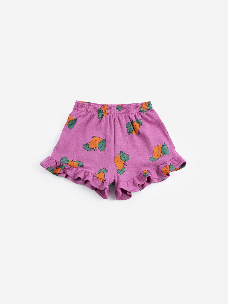 Bobo Choses Tangerine all over ruffled shorts