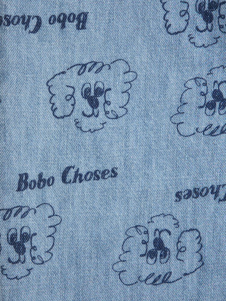 Bobo Choses Pickles The Dog all over light denim pants