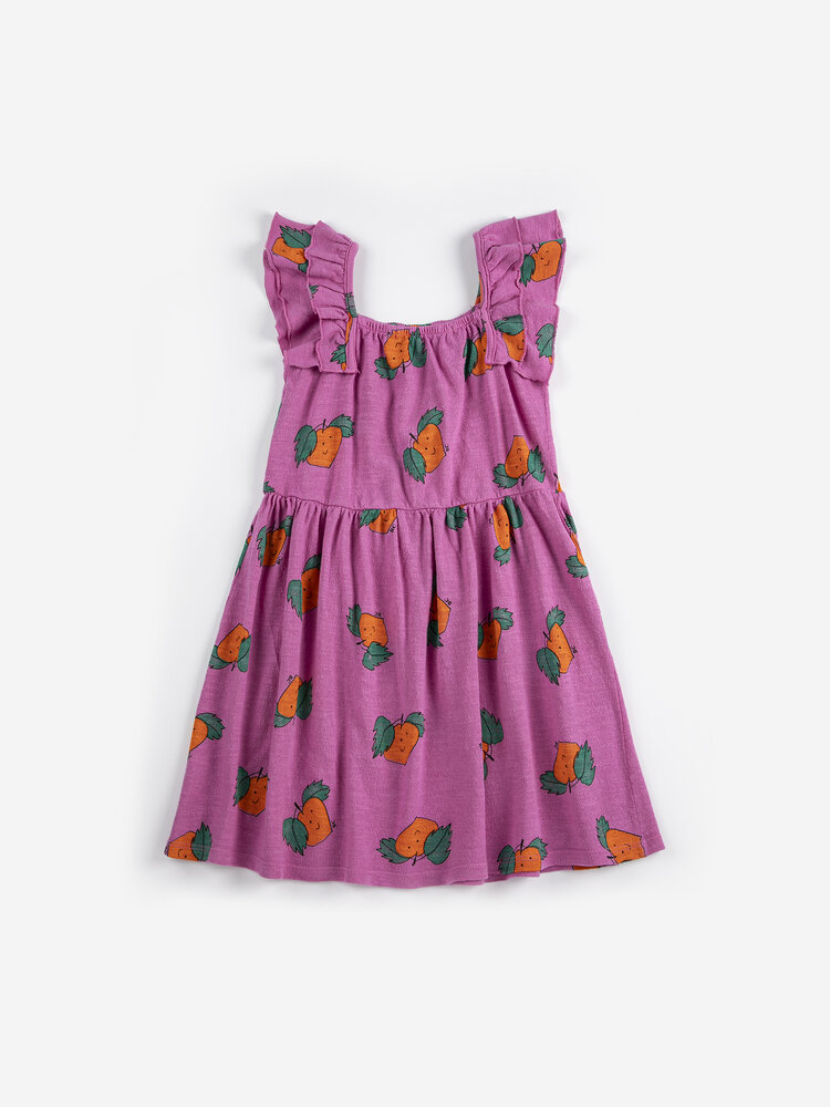 Bobo Choses Tangerine all over ruffled dress