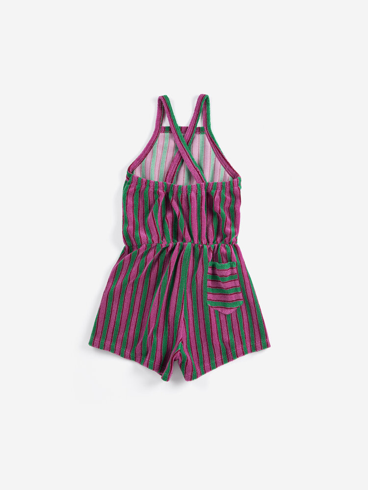 Bobo Choses Striped terry cloth playsuit