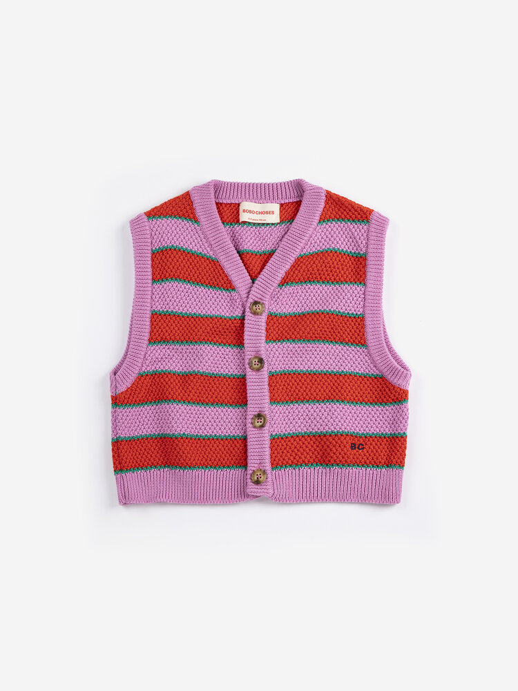 Bobo Choses BC Striped knitted vest