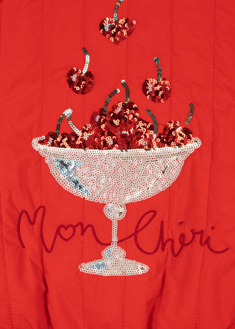 Konges Slojd JUNO SEQUIN BOMBER JACKET-Red