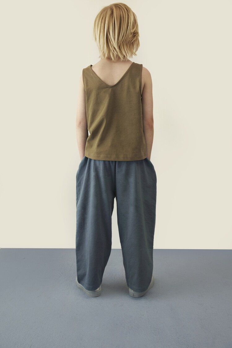 Gray Label Pull Up Trousers - Blue Grey