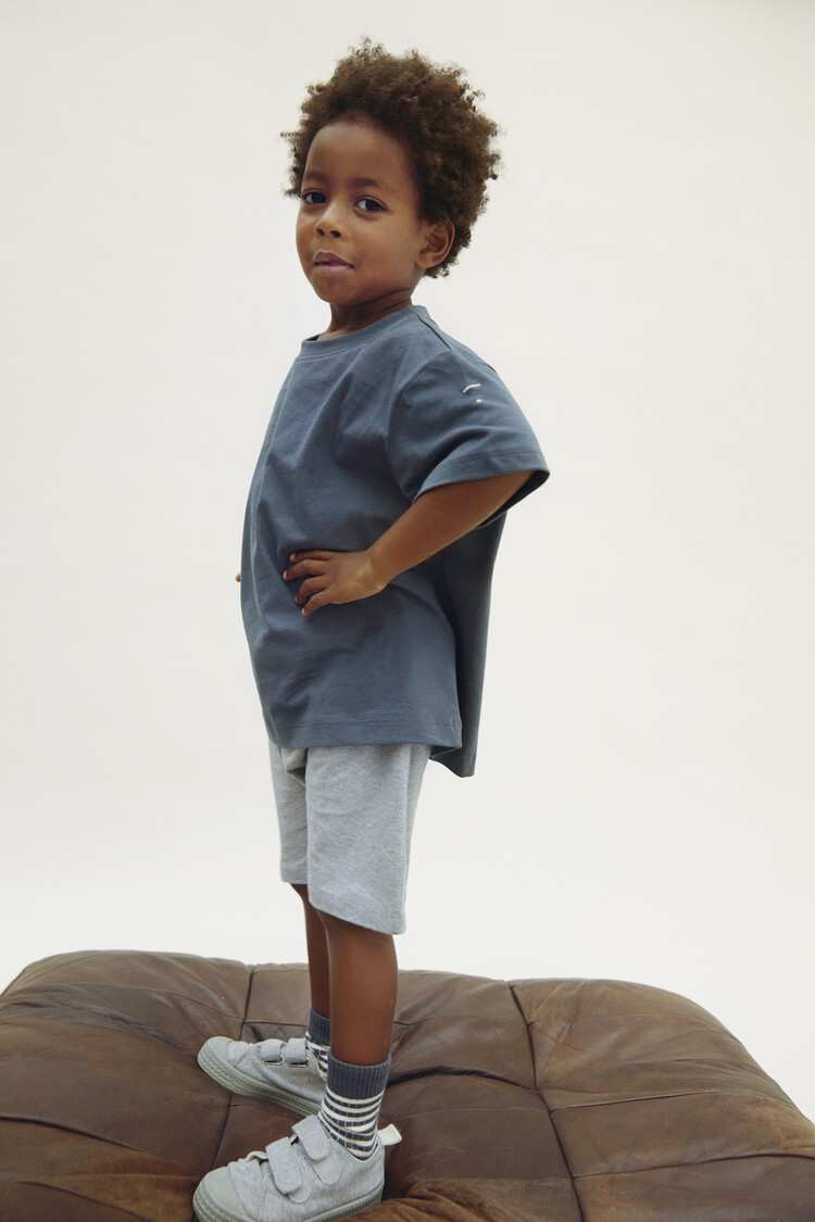 Gray Label Oversized Tee- Blue Grey