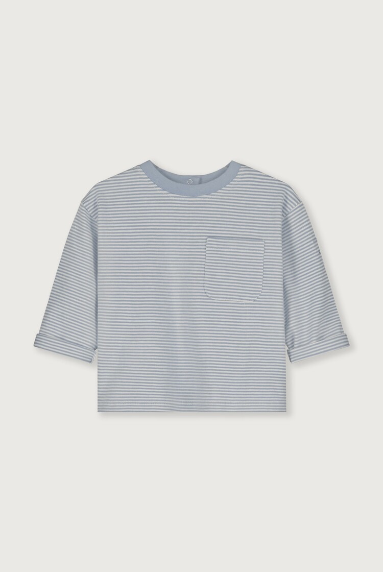 Gray Label Baby L/S Pocket Tee - Stone Grey - Cream