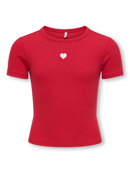 Only KOGELVA JUNE EMB S/S TEE- Red