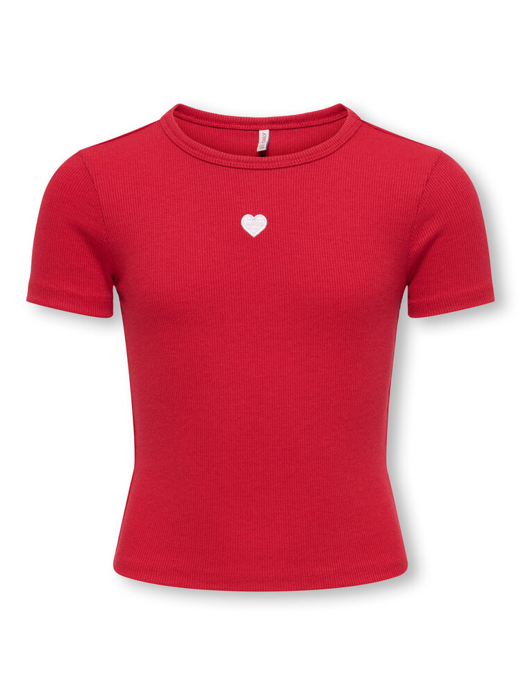 Only KOGELVA JUNE EMB S/S TEE- Red