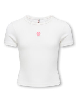 Only KOGELVA JUNE EMB S/S TEE- Wit