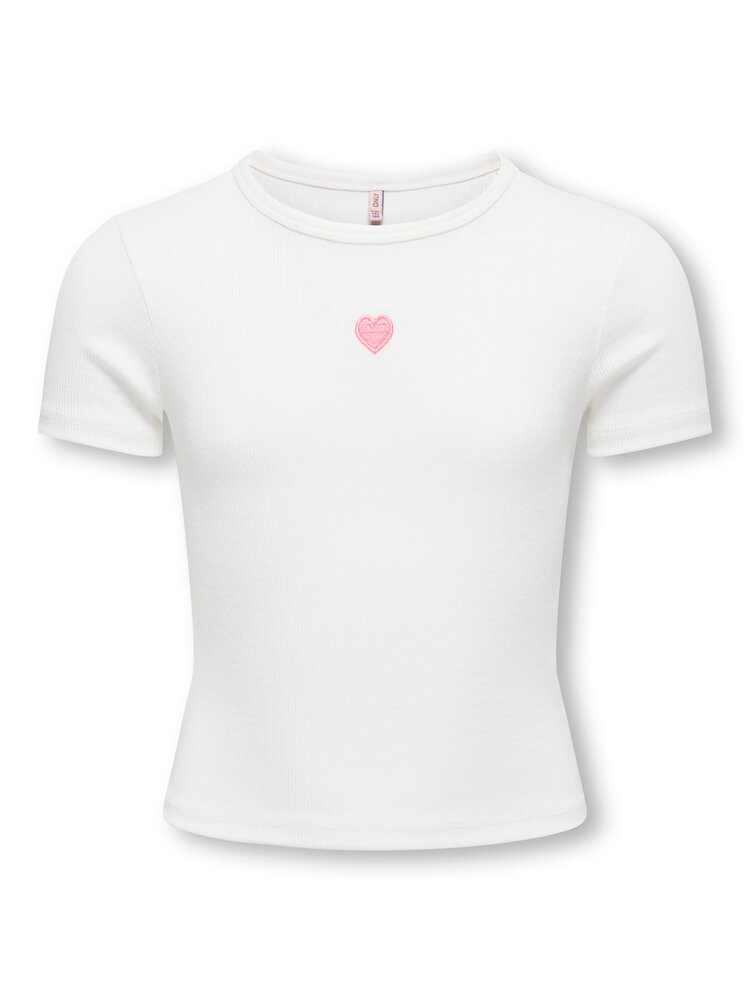 Only KOGELVA JUNE EMB S/S TEE- Wit