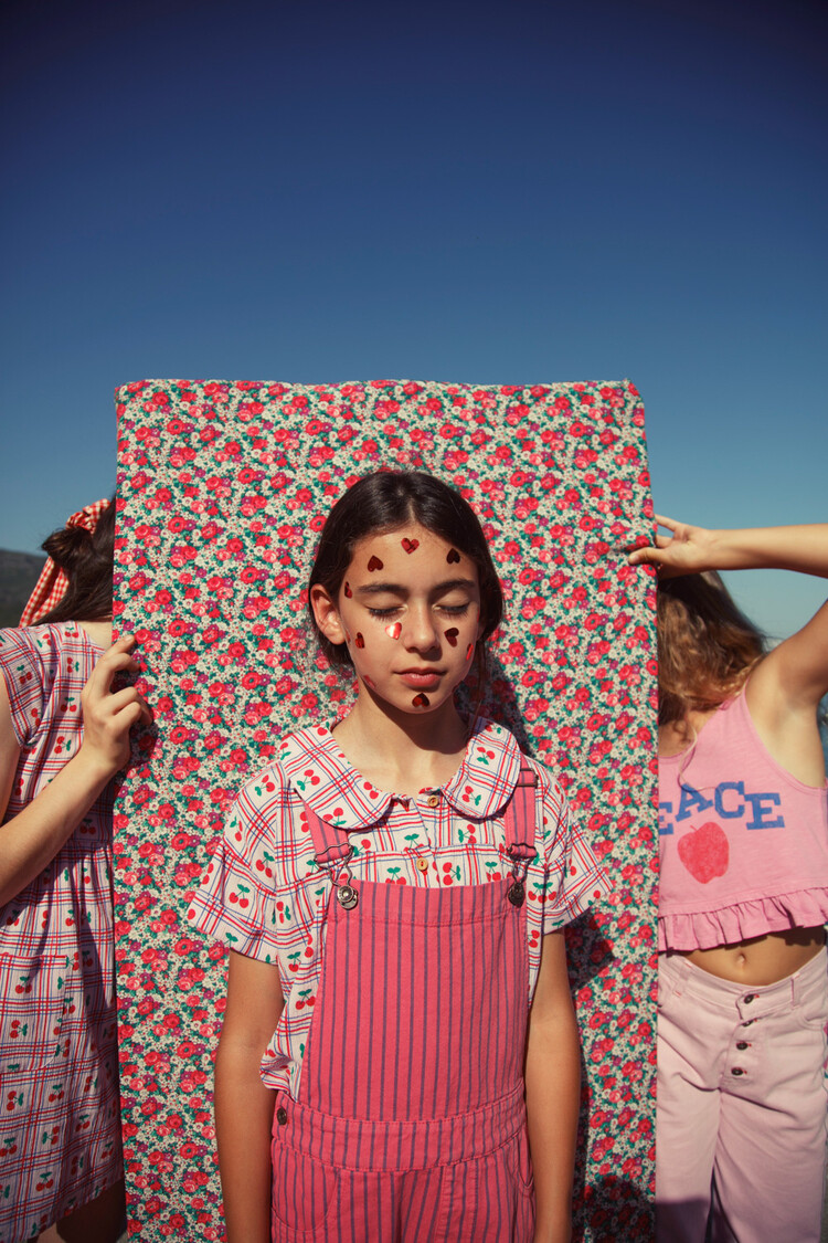 Piupiuchick Peter pan collar shirt | lilac w/ cherries