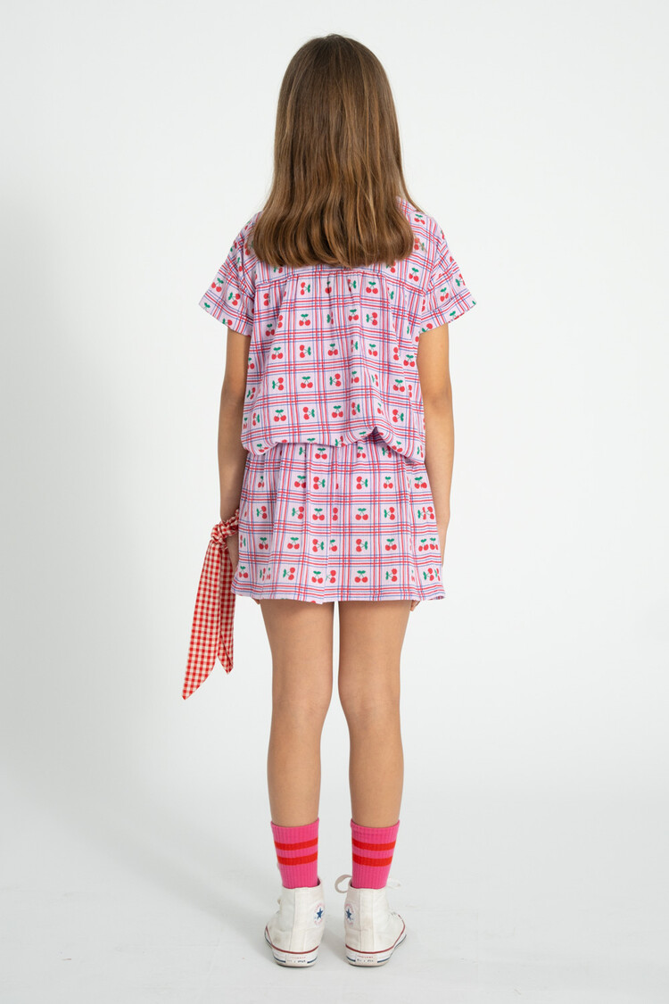 Piupiuchick Short skirt | lilac w/ cherries allover