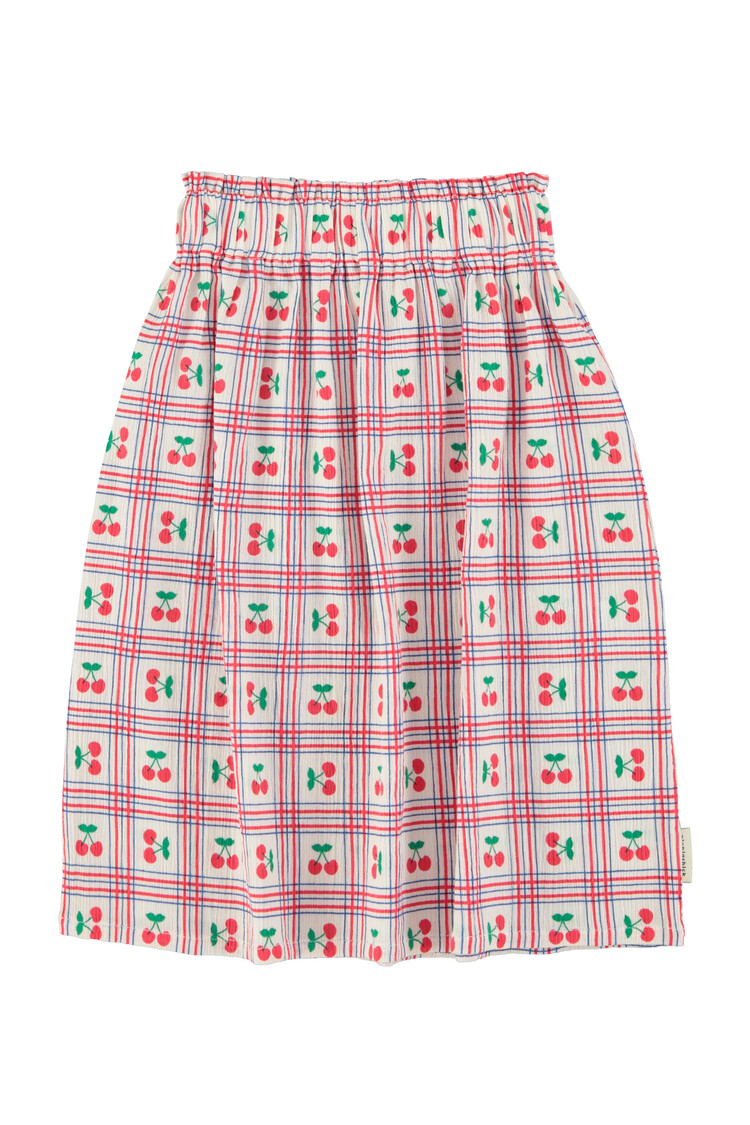 Piupiuchick Long skirt | ecru w/ cherries allover