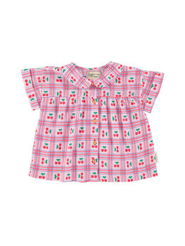 Piupiuchick Peter pan collar shirt | lilac w/ cherries