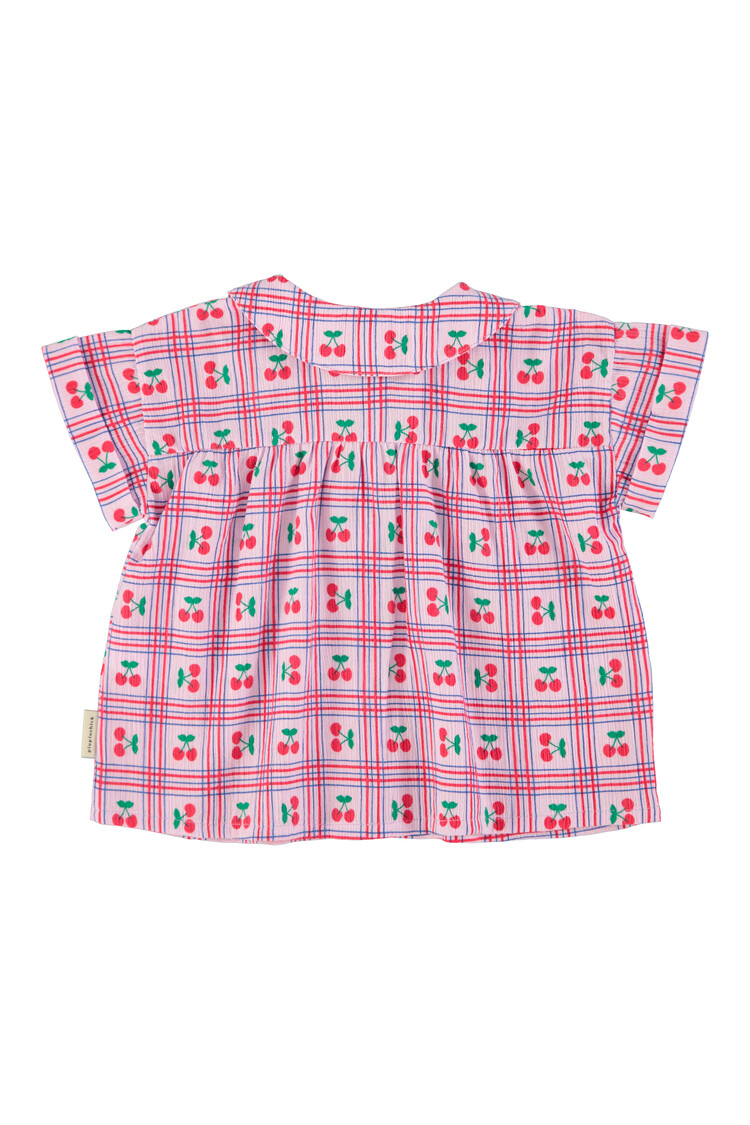 Piupiuchick Peter pan collar shirt | lilac w/ cherries