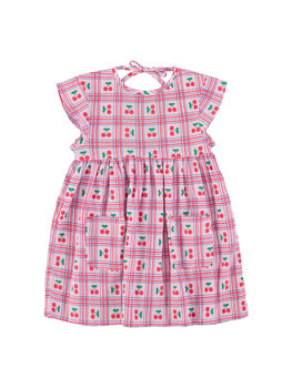 Piupiuchick Short dress | lilac w/ cherries allover