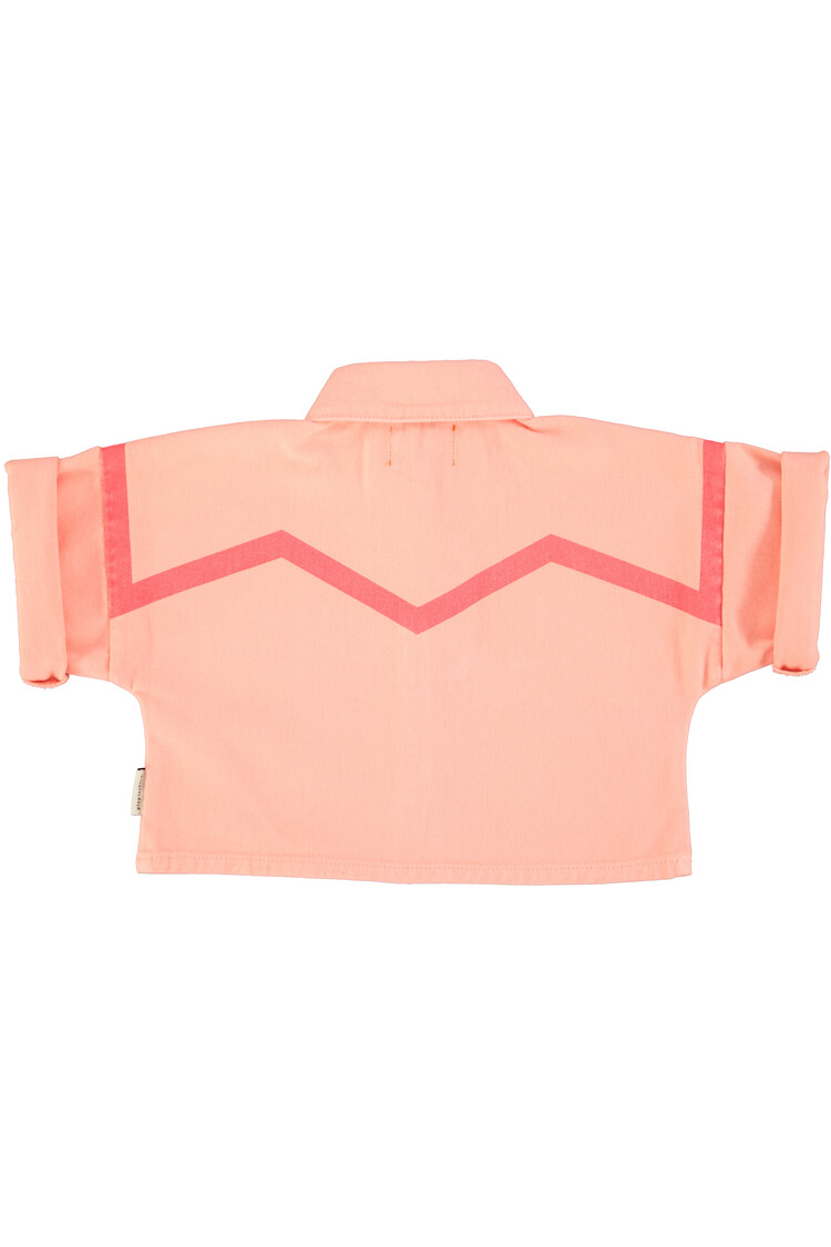 Piupiuchick Short sleeves | pink w/ pink geometric lines