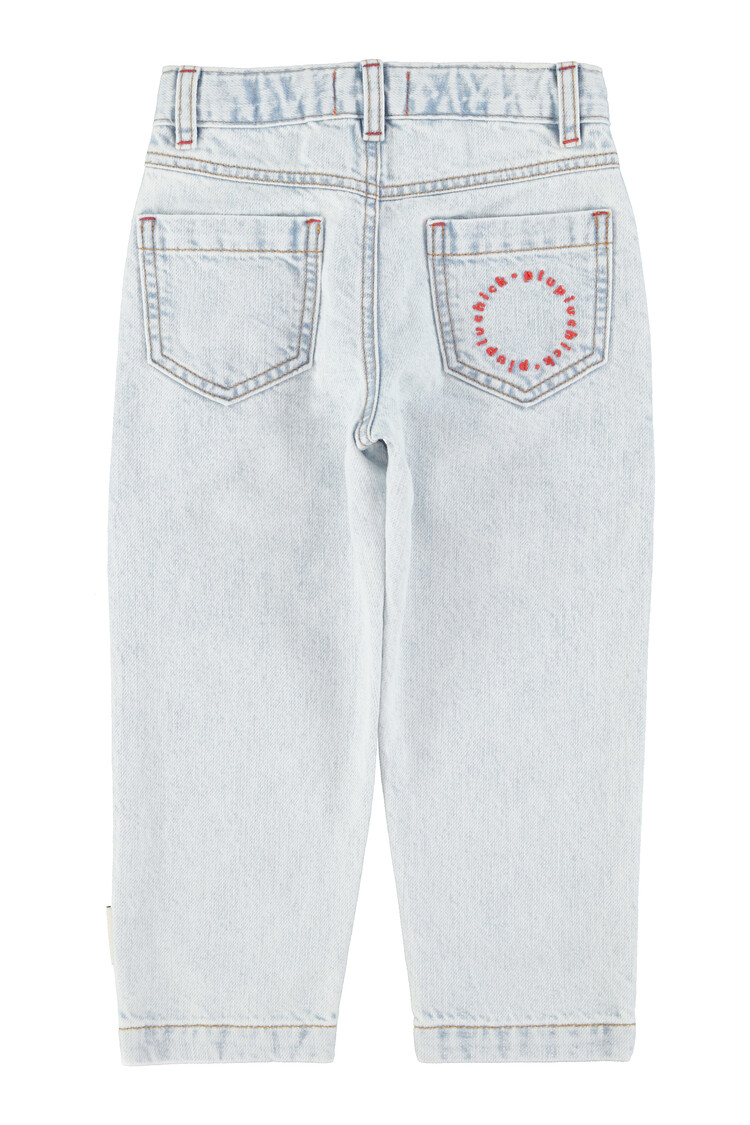 Piupiuchick Mom fit trousers | washed light blue denim