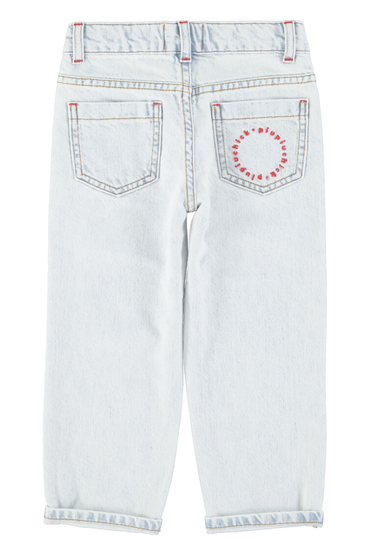 Piupiuchick Trousers | washed light blue denim