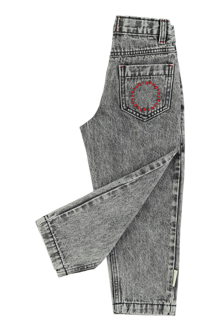 Piupiuchick Mom fit trousers | washed black denim