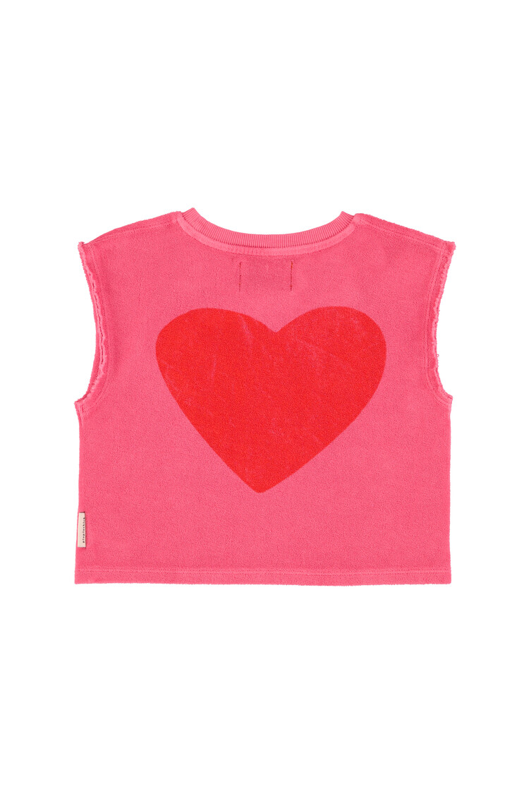 Piupiuchick Sleeveless top | pink  w/ "amour" print