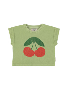 Piupiuchick T'shirt | light olive w/ cherry print