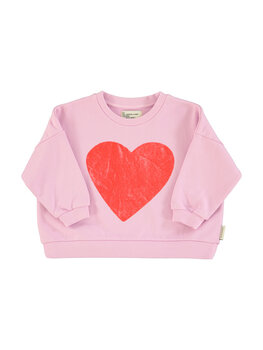 Piupiuchick Sweatshirt | lilac w/ red heart print