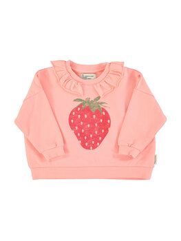 Piupiuchick Sweatshirt w/ collar | light pink w/ strawberry