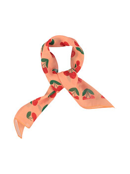 Piupiuchick Silky bandana | coral w/ cherries allover