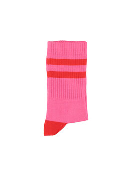 Piupiuchick Socks | pink w/ red stripes