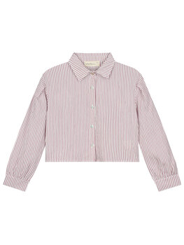 Charlie Petite Gaby Blouse -White/Red Stripes