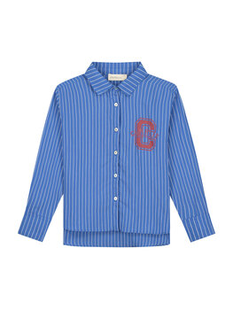 Charlie Petite Isra Blouse - Blue/White Stripes