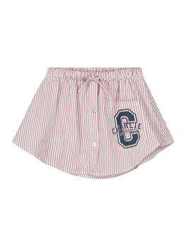Charlie Petite Pem Skirt  - White/Red Stripes