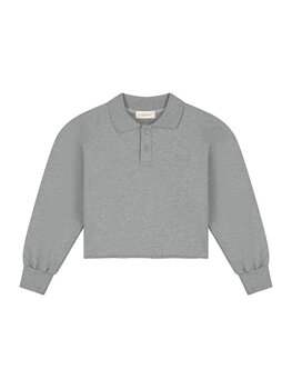 Charlie Petite Pixy Polo Sweater - Grey Melange