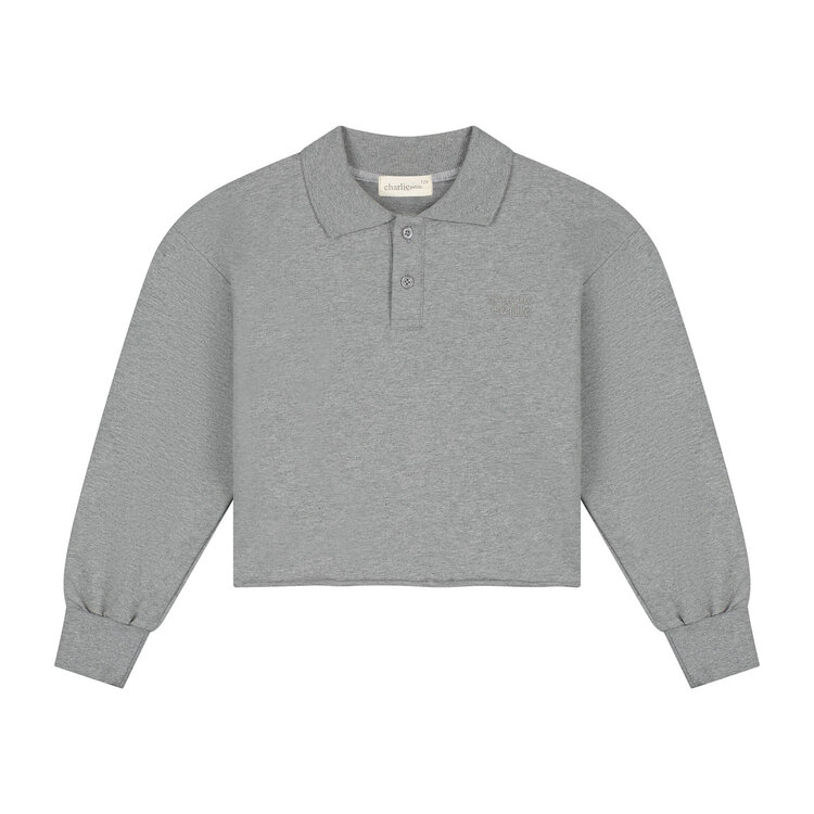 Charlie Petite Pixy Polo Sweater - Grey Melange