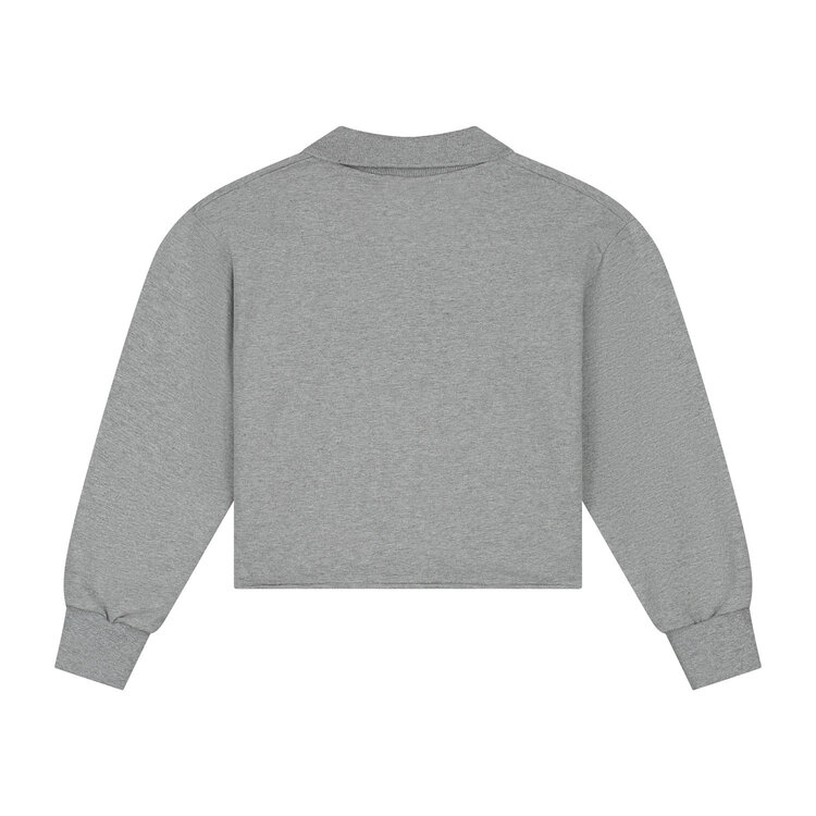 Charlie Petite Pixy Polo Sweater - Grey Melange