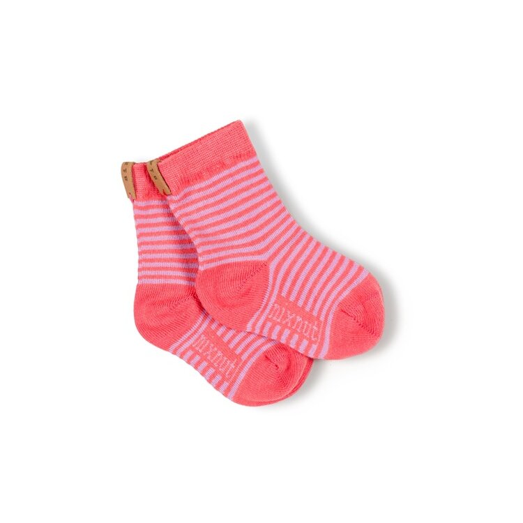 Nixnut Stripe Socks - Coral Stripe