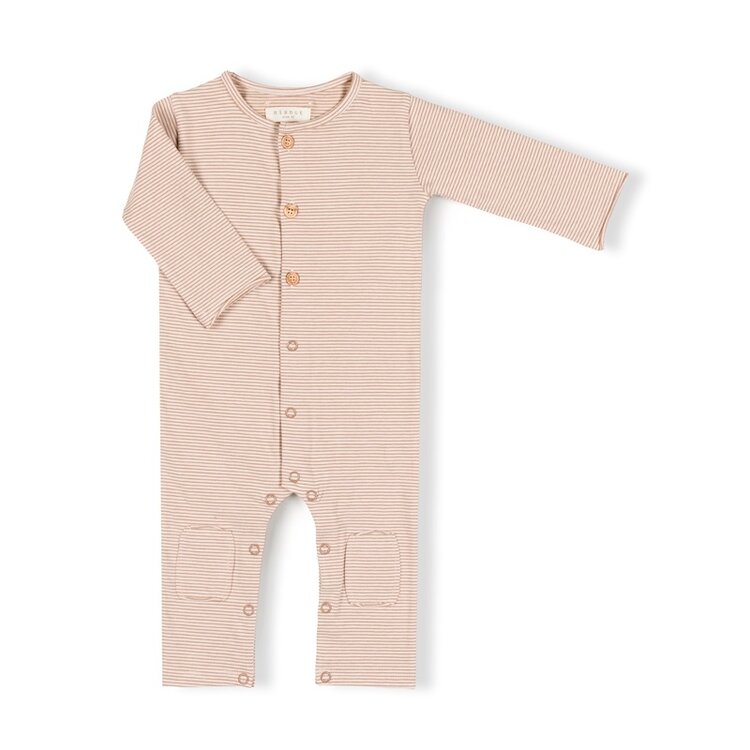 Nixnut Butt Onesie - Biscuit Stripe