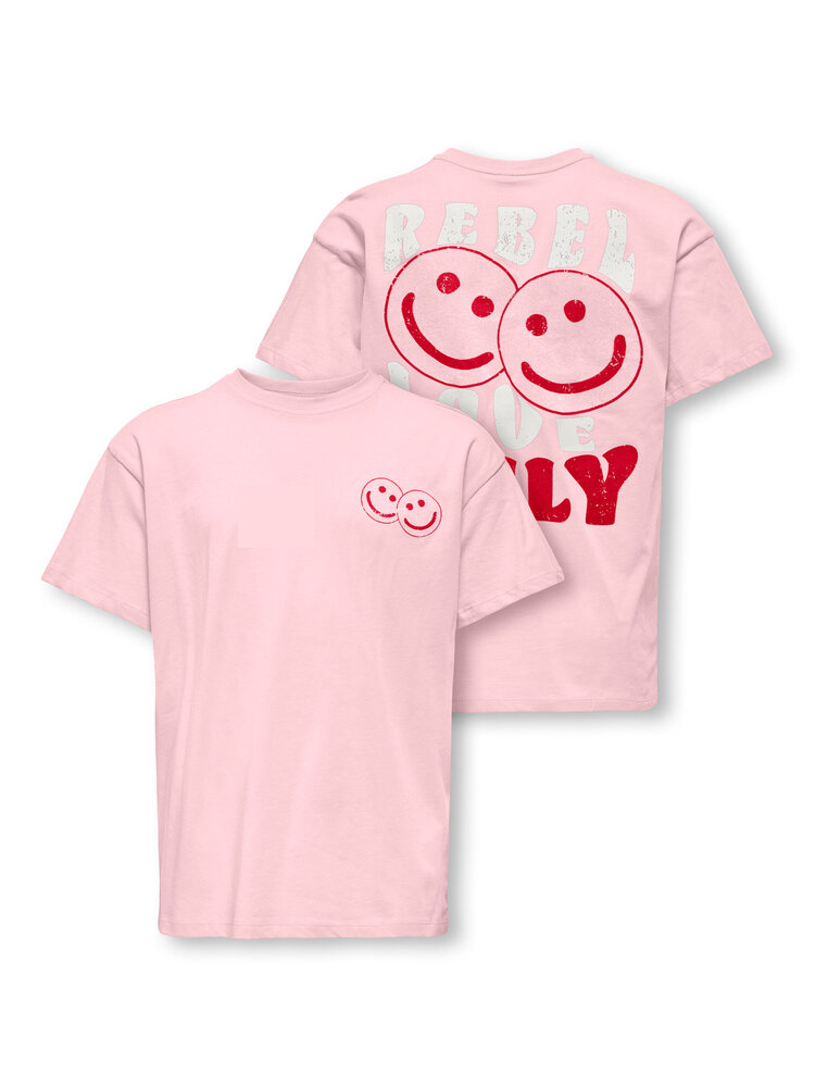 Only KOGEROS LIFE S/S LOOSE PRINT - Barely Pink