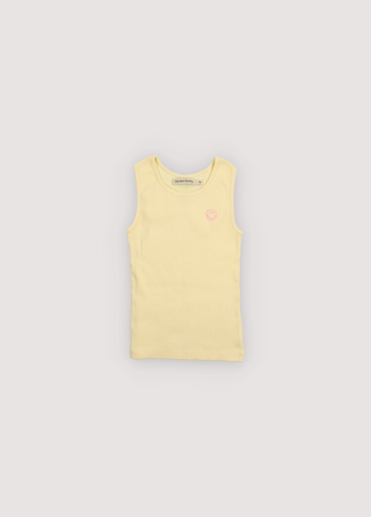 The New Society Smiley Tee Soft Lemon