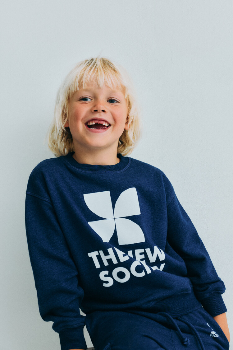 The New Society TNS Logo Sweatshirt Indigo Denim