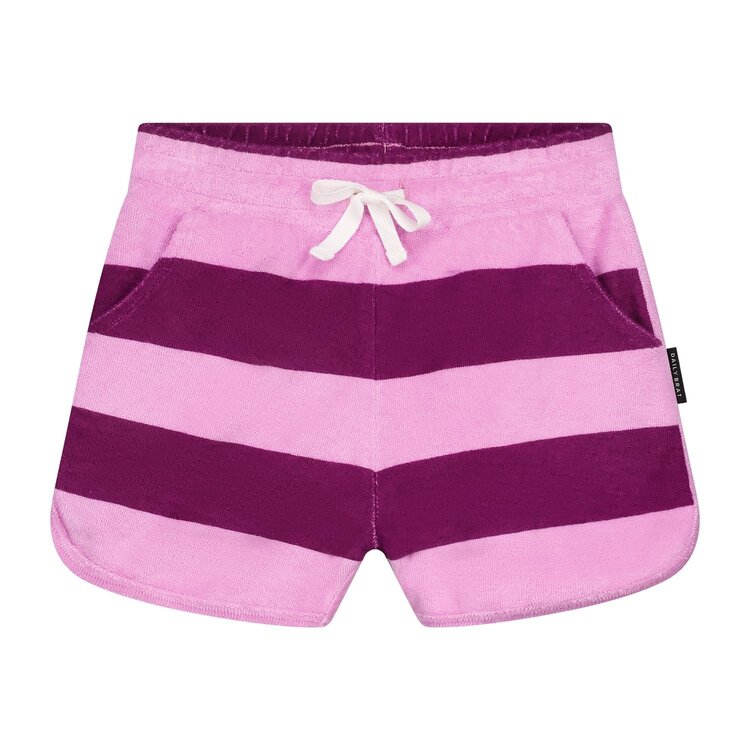 Daily Brat STRIPED TOWEL SHORTS PLUM