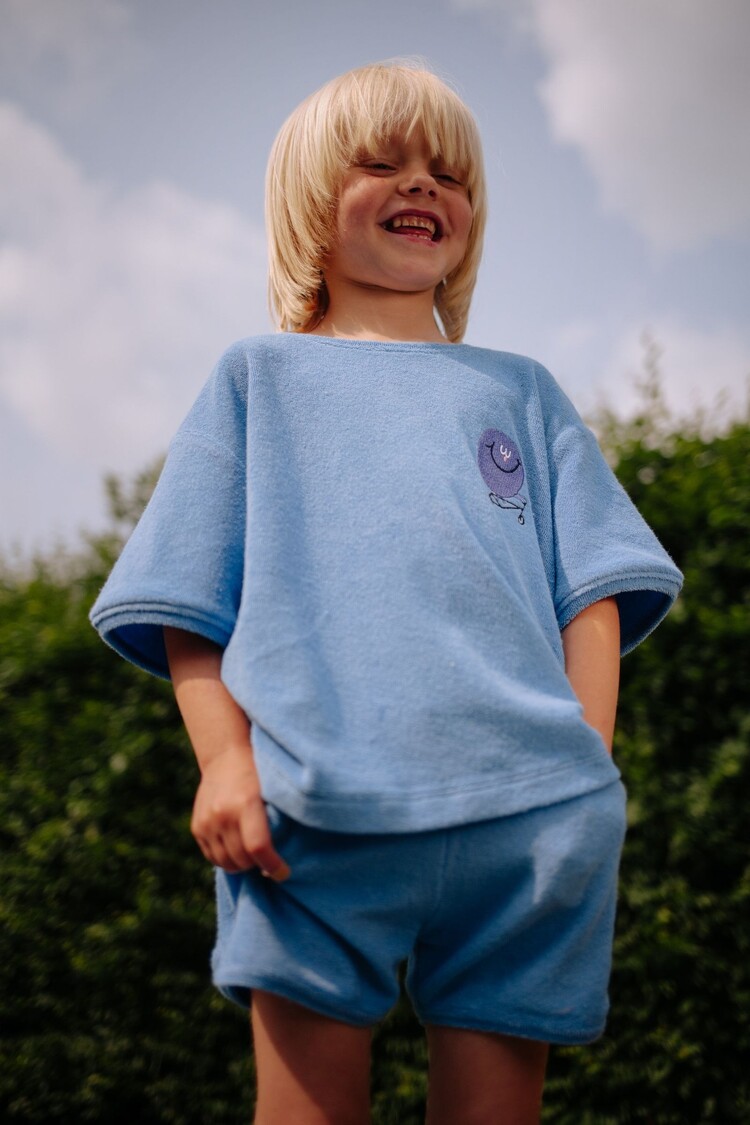 Daily Brat GIGGLIN TOWEL SHORTS BLUE